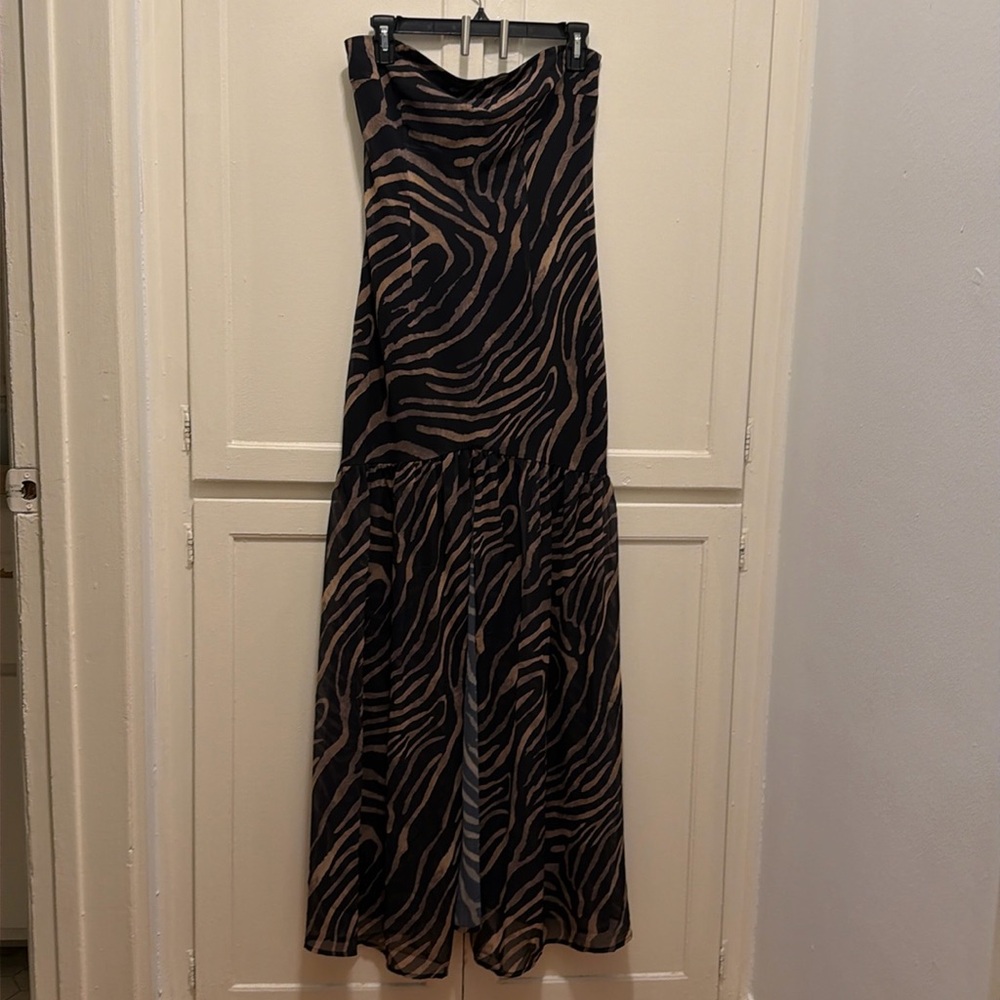 OPT deleny Strapless Zebra Print Dress